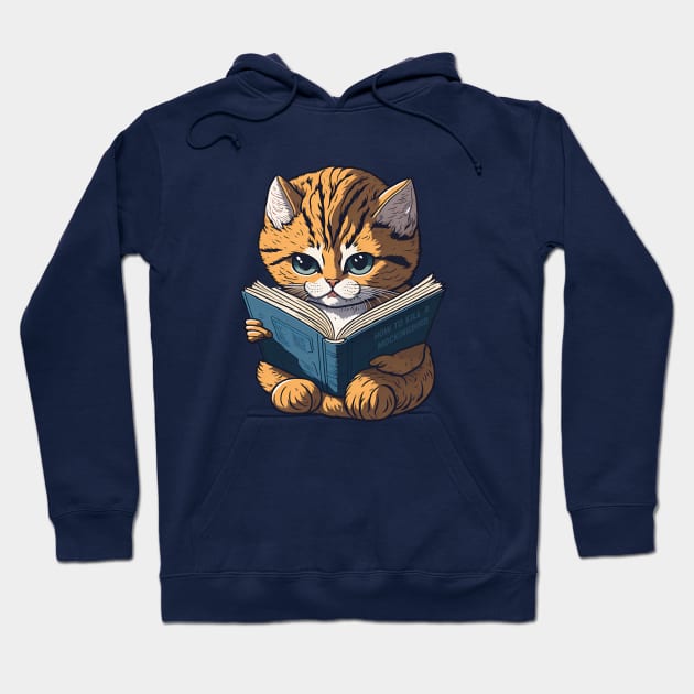 Reading Cat Hoodie by Kingrocker Clothing